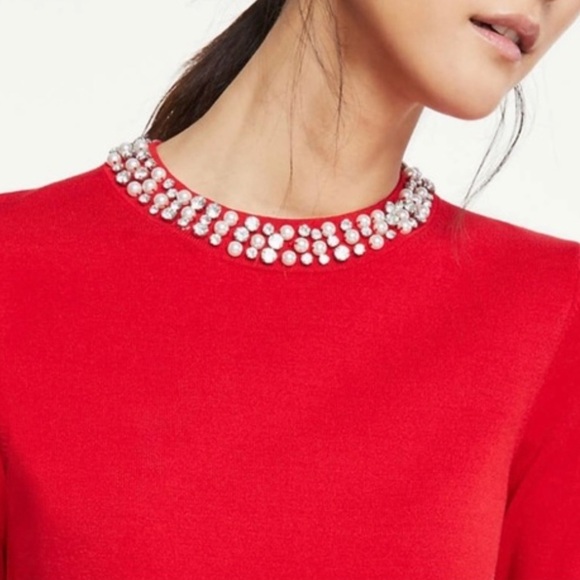 ANN TAYLOR Embellished Neck Sweater - Picture 2 of 7